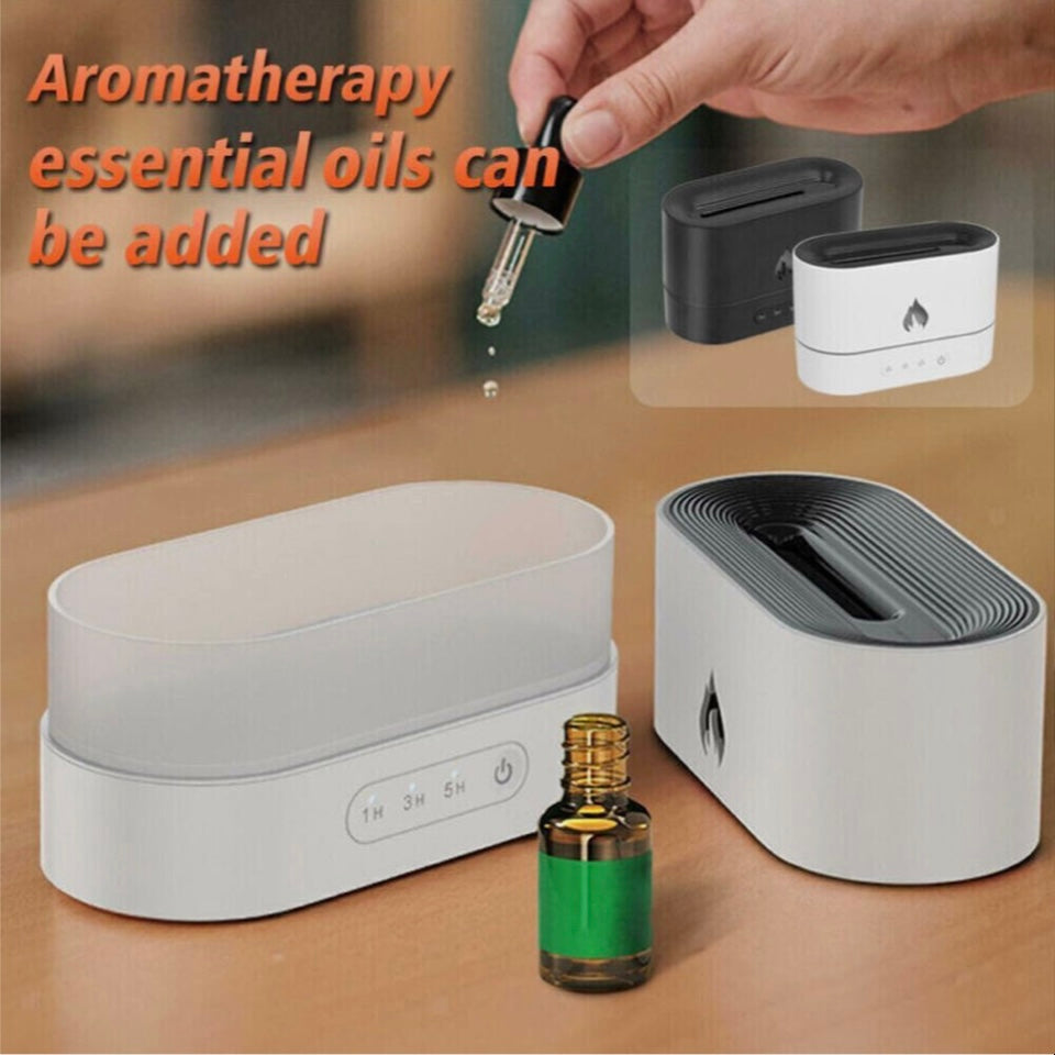 3D Flame Air Humidifier USB Essential Oil Diffuser Bedroom Mist Home Decor