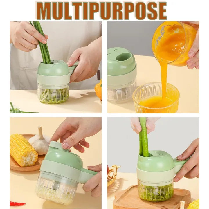 4 in 1 Electric Handheld Cooking Hammer Vegetable Multifunction Cutter
Set Electric Vegetable & Fruit slicer (1
Electric Chopper)