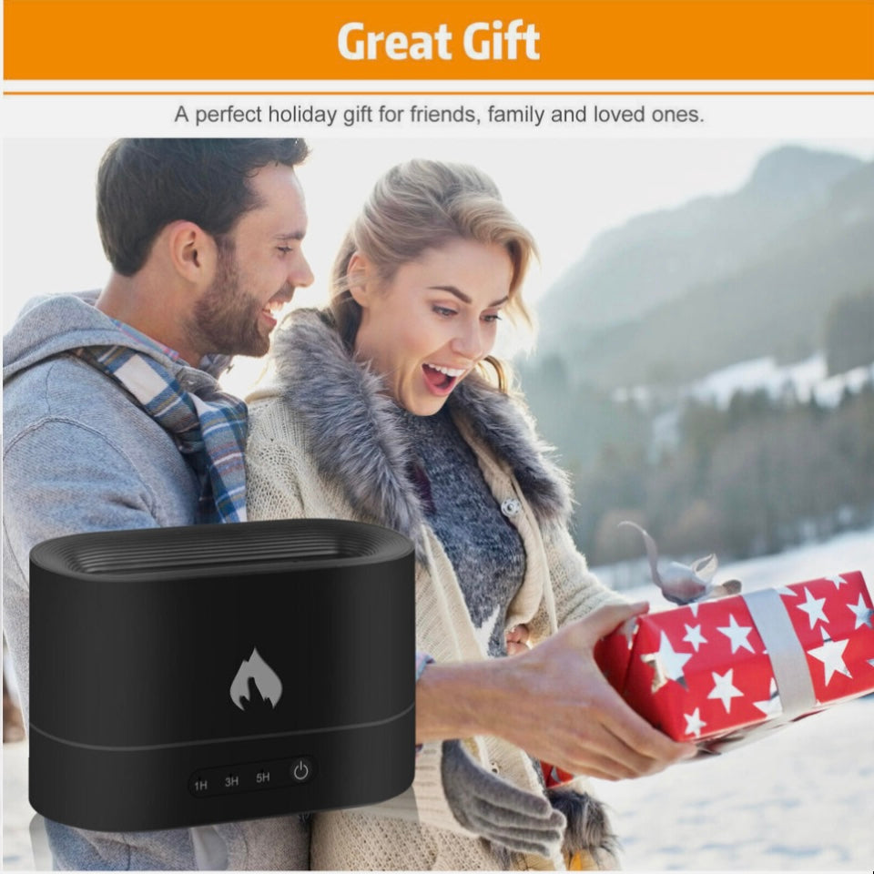 3D Flame Air Humidifier USB Essential Oil Diffuser Bedroom Mist Home Decor