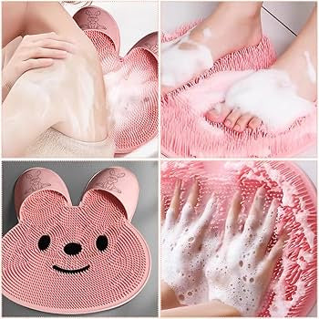 Silicone bathroom anti slip massage brush
