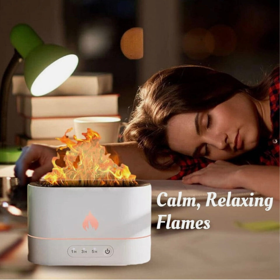3D Flame Air Humidifier USB Essential Oil Diffuser Bedroom Mist Home Decor