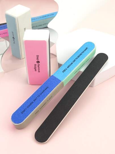 1pc Fiber Nail File, Simple Double-Sided Nail Cleaning Tool