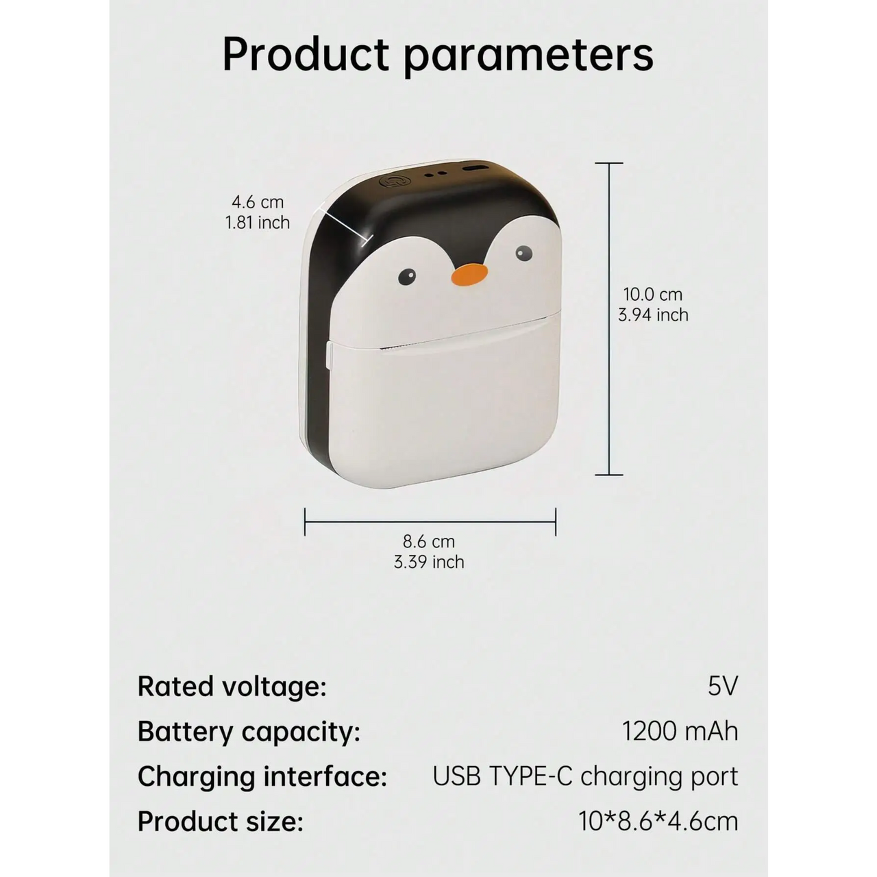 Penguin Design Rechargeable
Portable Mini Printer