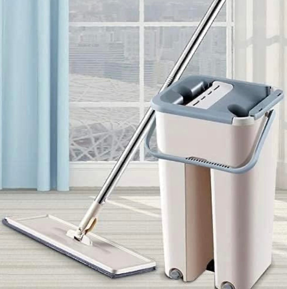 Scratch Cleaning Mop with 2 in 1 Self Clean Wash Dry Hands Free Flat Mop