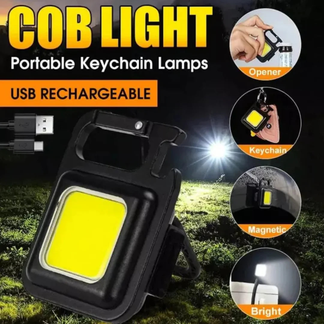 COB Rechargeable Keychain Light - Black