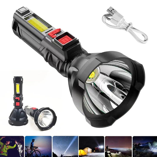 Torch Flashlight USB Super Power L-830 Rechargeable Light 4 Mode