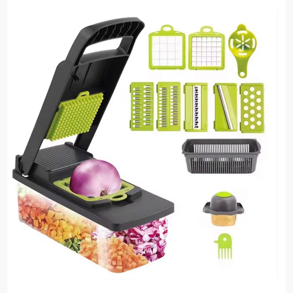 12-in-1 Mandolin Chopper Slicer Cutter and Grater for Fruits and Vegetables - Multifunctional Kitchen Tool