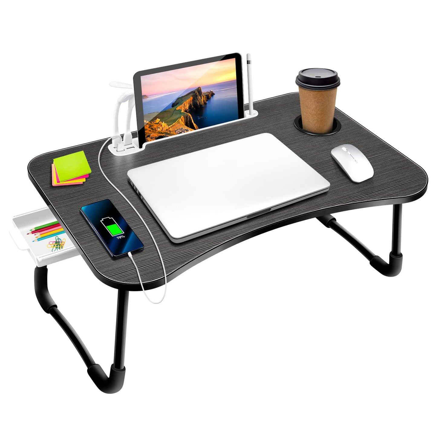 Multi-Purpose Laptop Table With Dock Stand/Study Table/Bed Table