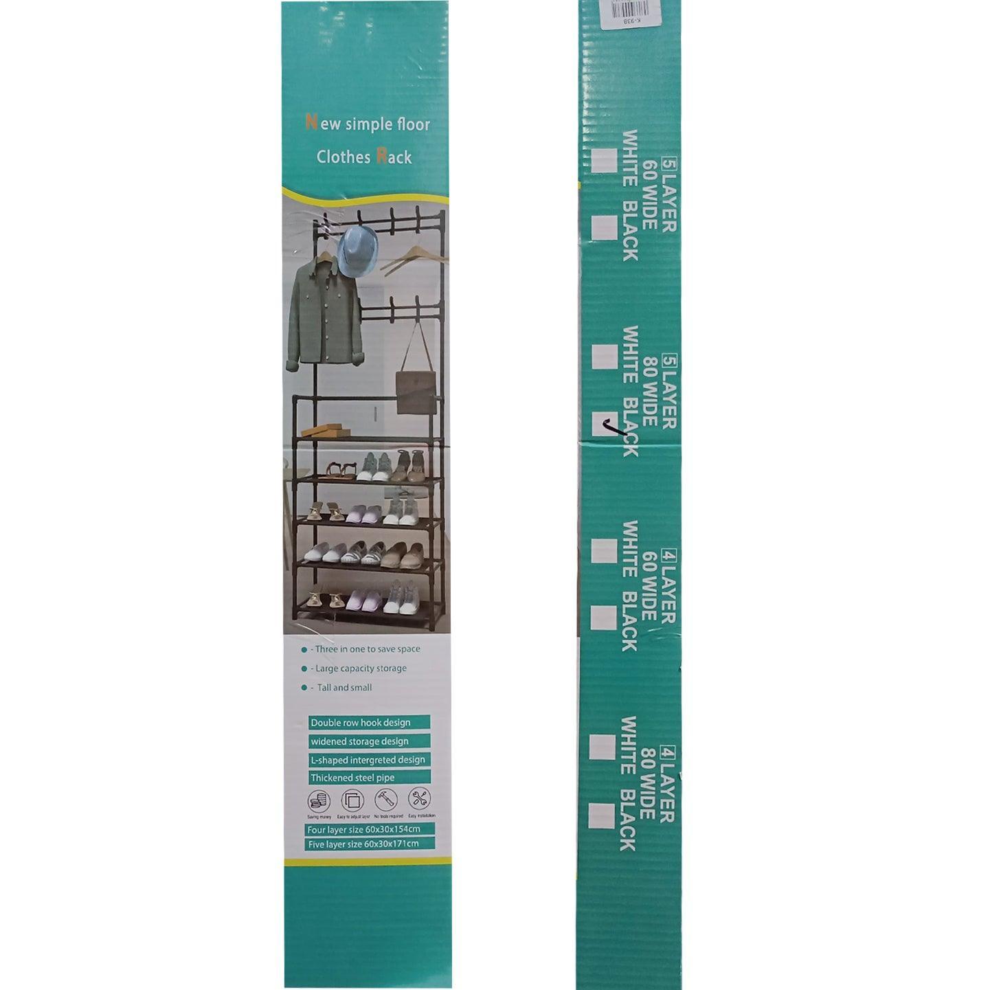 New Simple Floor Clothes Rack 5 Layers