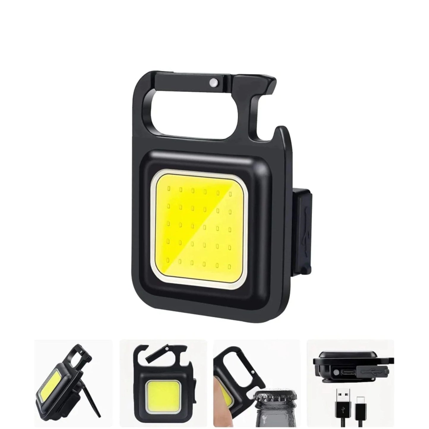 COB Rechargeable Keychain Light - Black