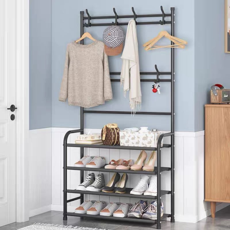 Multifunctional Shoe Rack Organizer, Coat, and Hat Rack