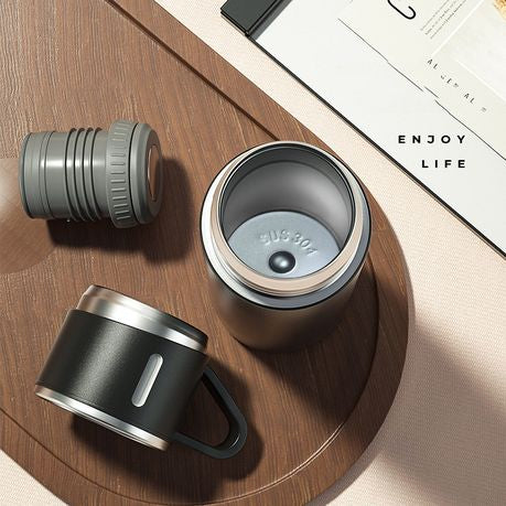 500ml Stainless Steel Vacuum Flask Gift Set with 3 Mugs