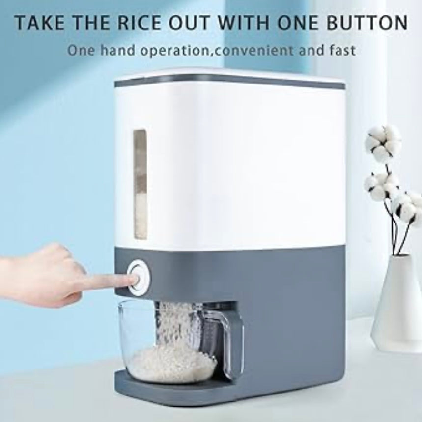 10 Kg Rice Dispenser, Large Sealed Grain Container Storage