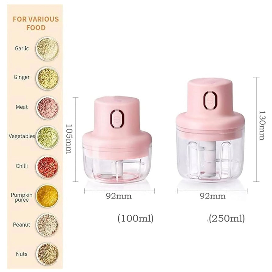 Wireless Food Chopper Mini, Intelligent Electric, USB Rechargeable