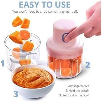 Wireless Food Chopper Mini, Intelligent Electric, USB Rechargeable