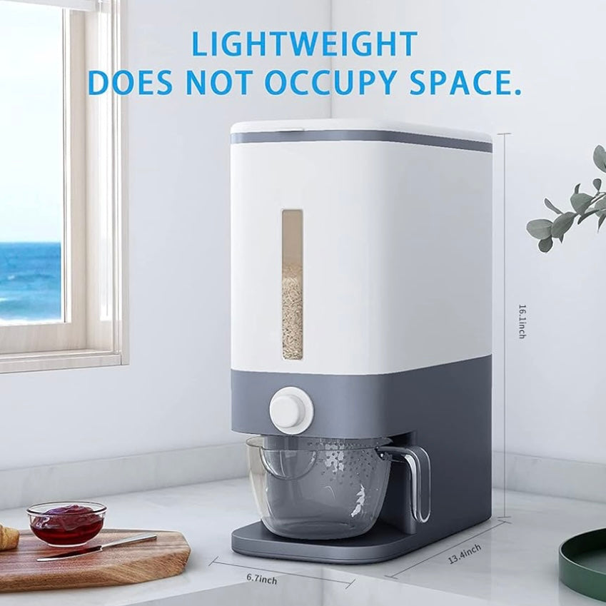 10 Kg Rice Dispenser, Large Sealed Grain Container Storage