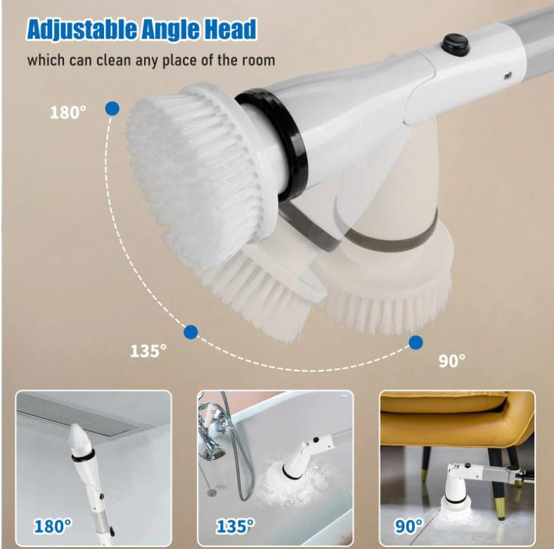 Robust scrub 
Telescopic handle spinning head