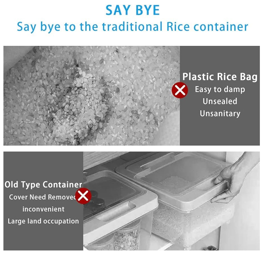 10 Kg Rice Dispenser, Large Sealed Grain Container Storage