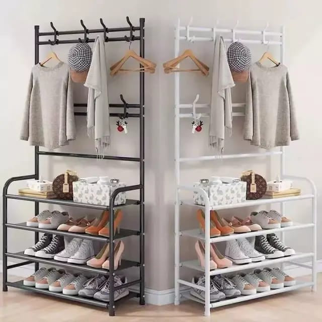 Multifunctional Shoe Rack Organizer, Coat, and Hat Rack