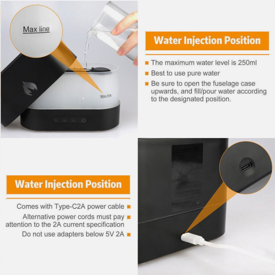 3D Flame Air Humidifier USB Essential Oil Diffuser Bedroom Mist Home Decor