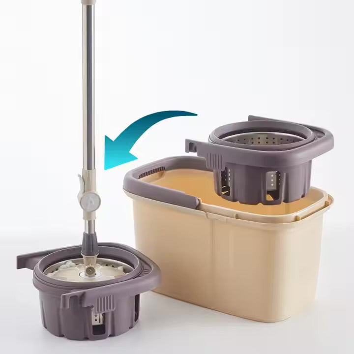 Household Double Drive Rotary Mop and Bucket Set, Spin Mop