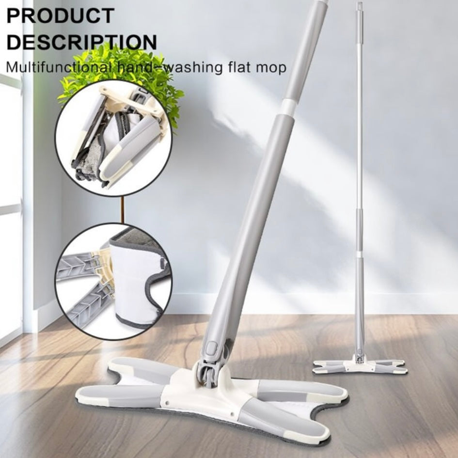 Self-Wringing Microfiber Floor Mop - Efficient Household Cleaning Tool
