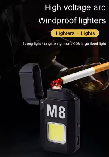 Rechargeable Electric Lighter M8 with Lamp