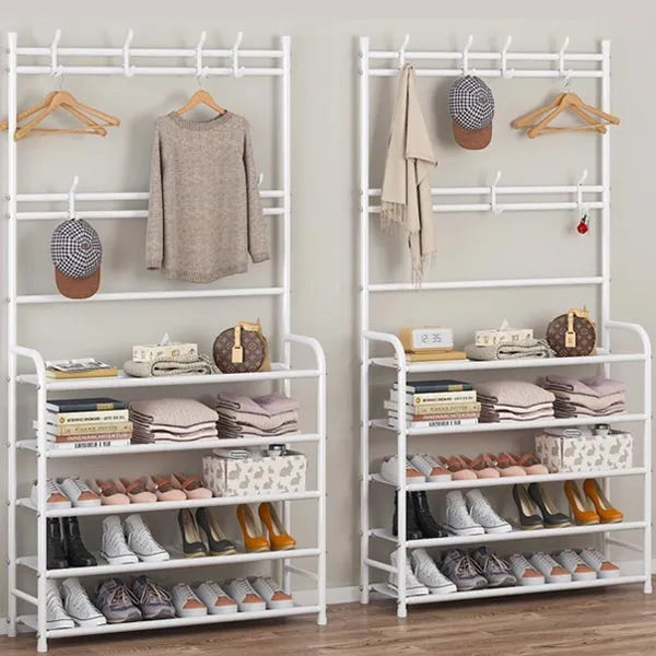 Multifunctional Shoe Rack Organizer, Coat, and Hat Rack