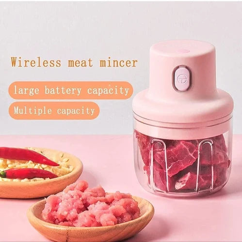 Wireless Food Chopper Mini, Intelligent Electric, USB Rechargeable
