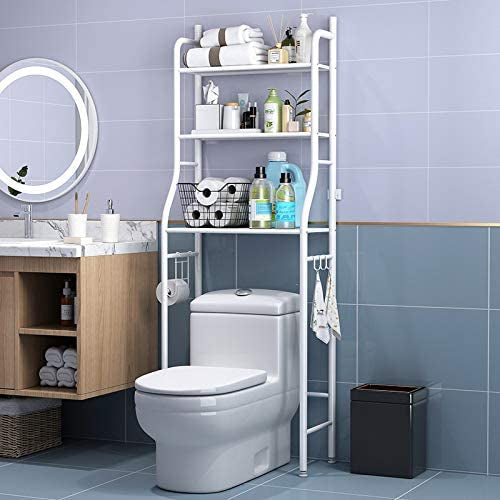 Toilet Rack Metal 3-Shelf for Bathroom Essentials, Plants, Books