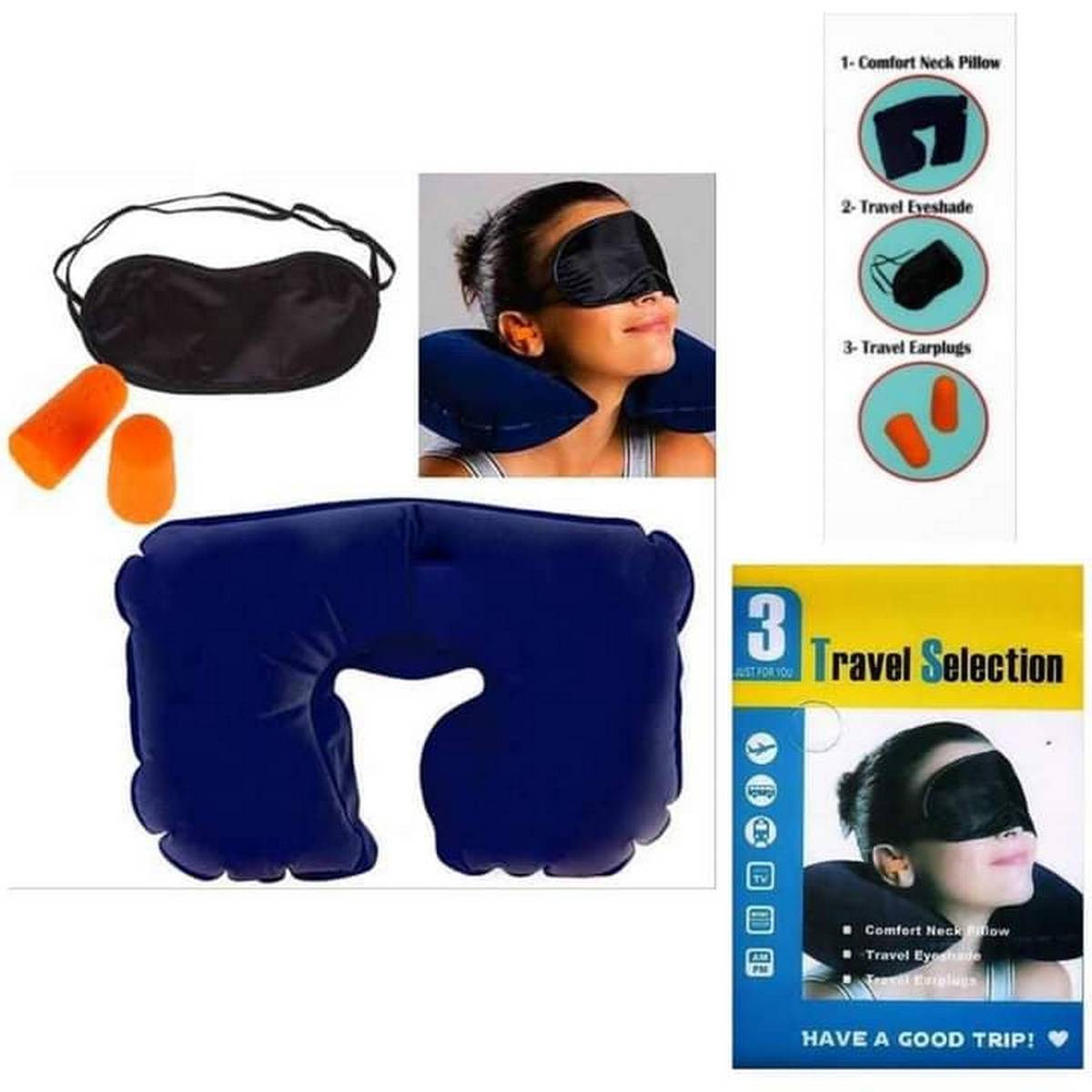 3 in 1 Travel Three Tourists Treasures,3 in 1 Tourists Treasures Travel Pillow with Eyemask ,Ear Plugs