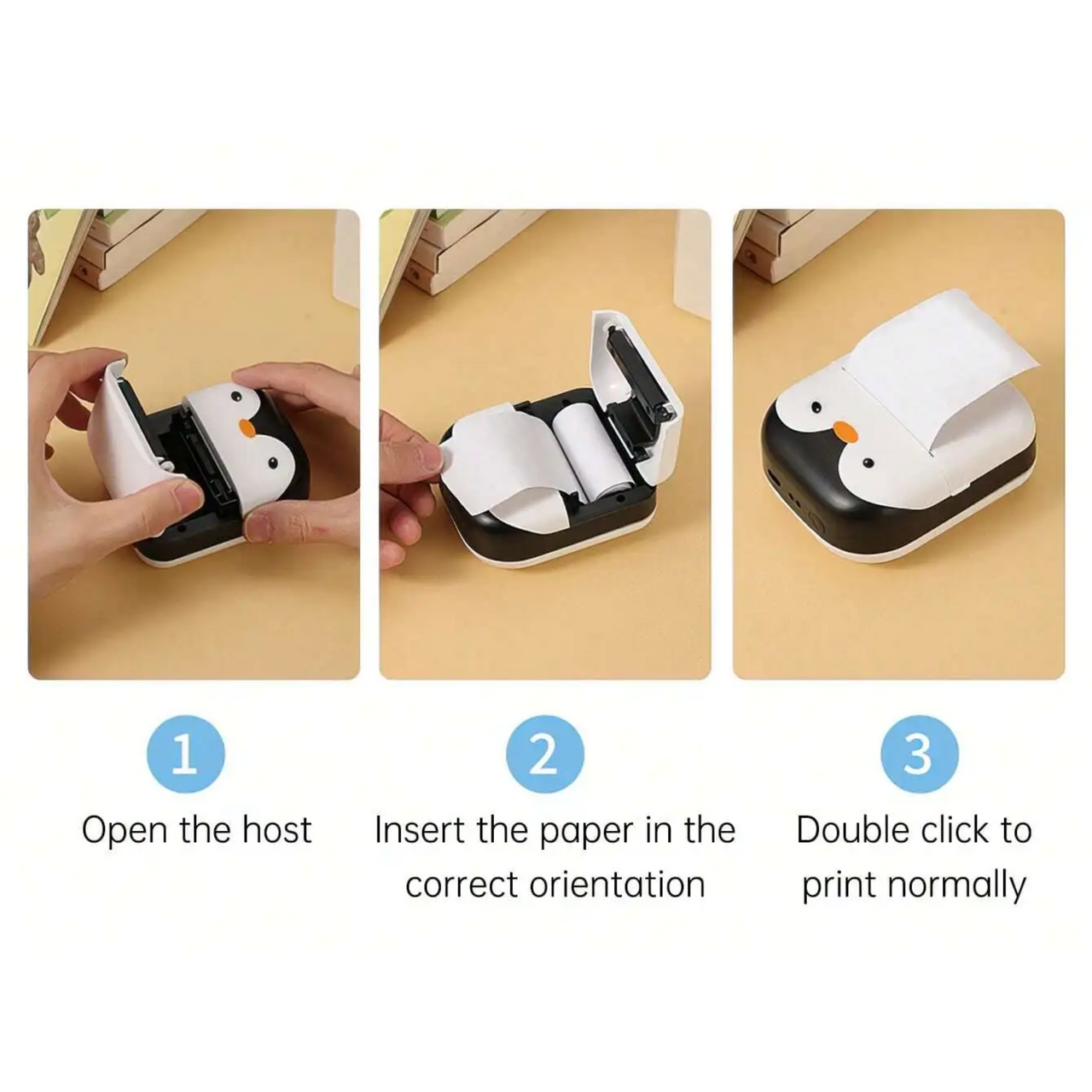 Penguin Design Rechargeable
Portable Mini Printer