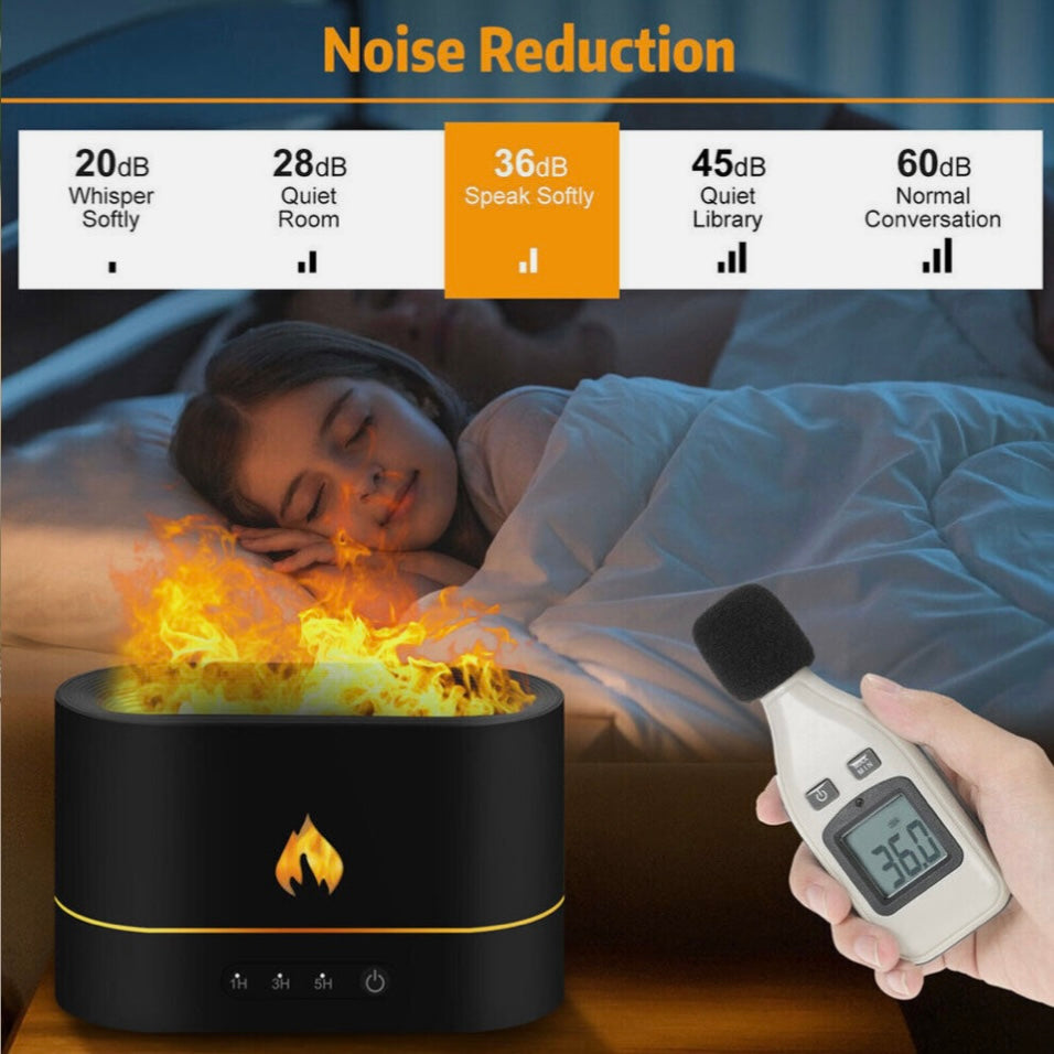 3D Flame Air Humidifier USB Essential Oil Diffuser Bedroom Mist Home Decor