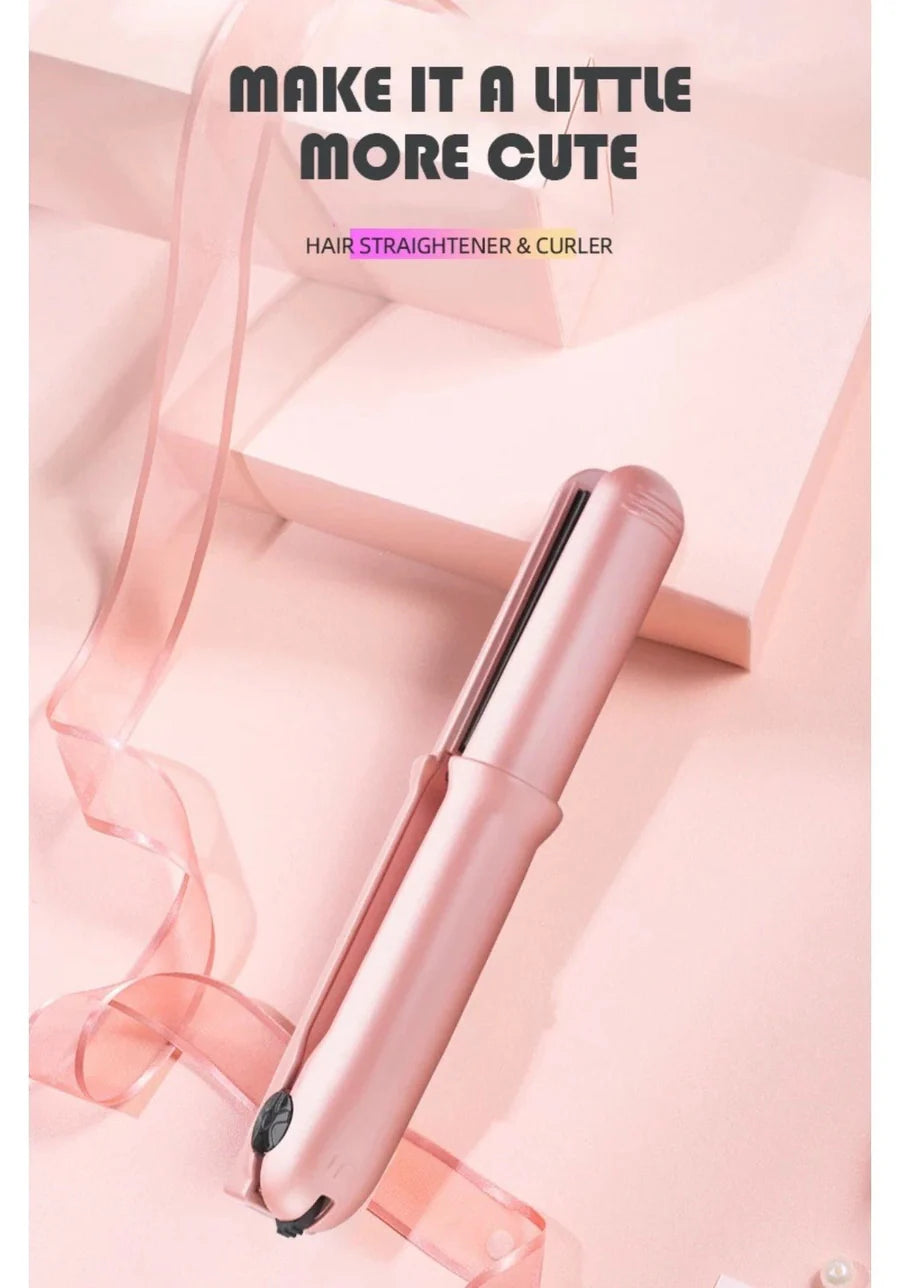 USB Portable Titanium Mini Travel Wireless Hair Straightener & Curler