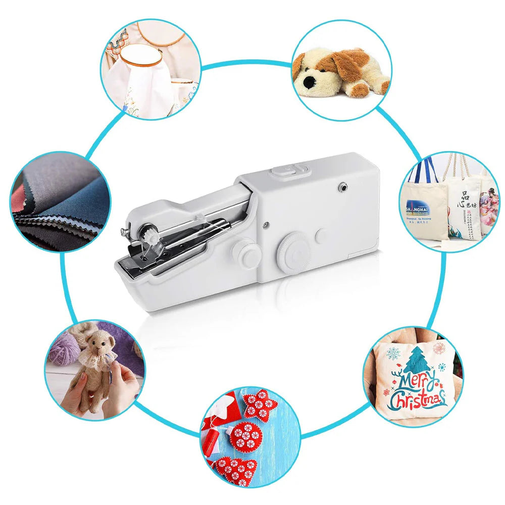 Mini Handheld Sewing Machine Portable Electric Hand Sewing Machine Quick Repairing Suitable For Home Travel Clothes Cloth Curtain / CS-101B