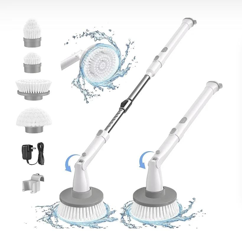 Robust scrub 
Telescopic handle spinning head