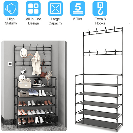 New Simple Floor Clothes Rack 5 Layers