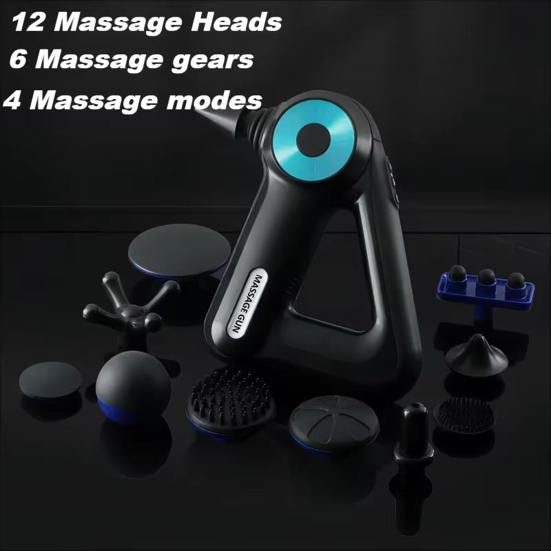 Pro Triangle Massage Electrical Gun With 9 Pro Gears And Heads