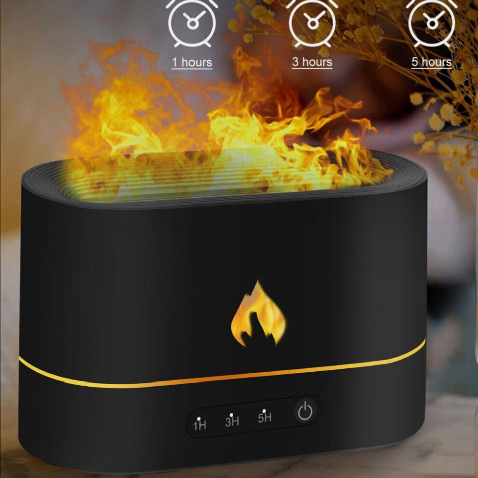 3D Flame Air Humidifier USB Essential Oil Diffuser Bedroom Mist Home Decor