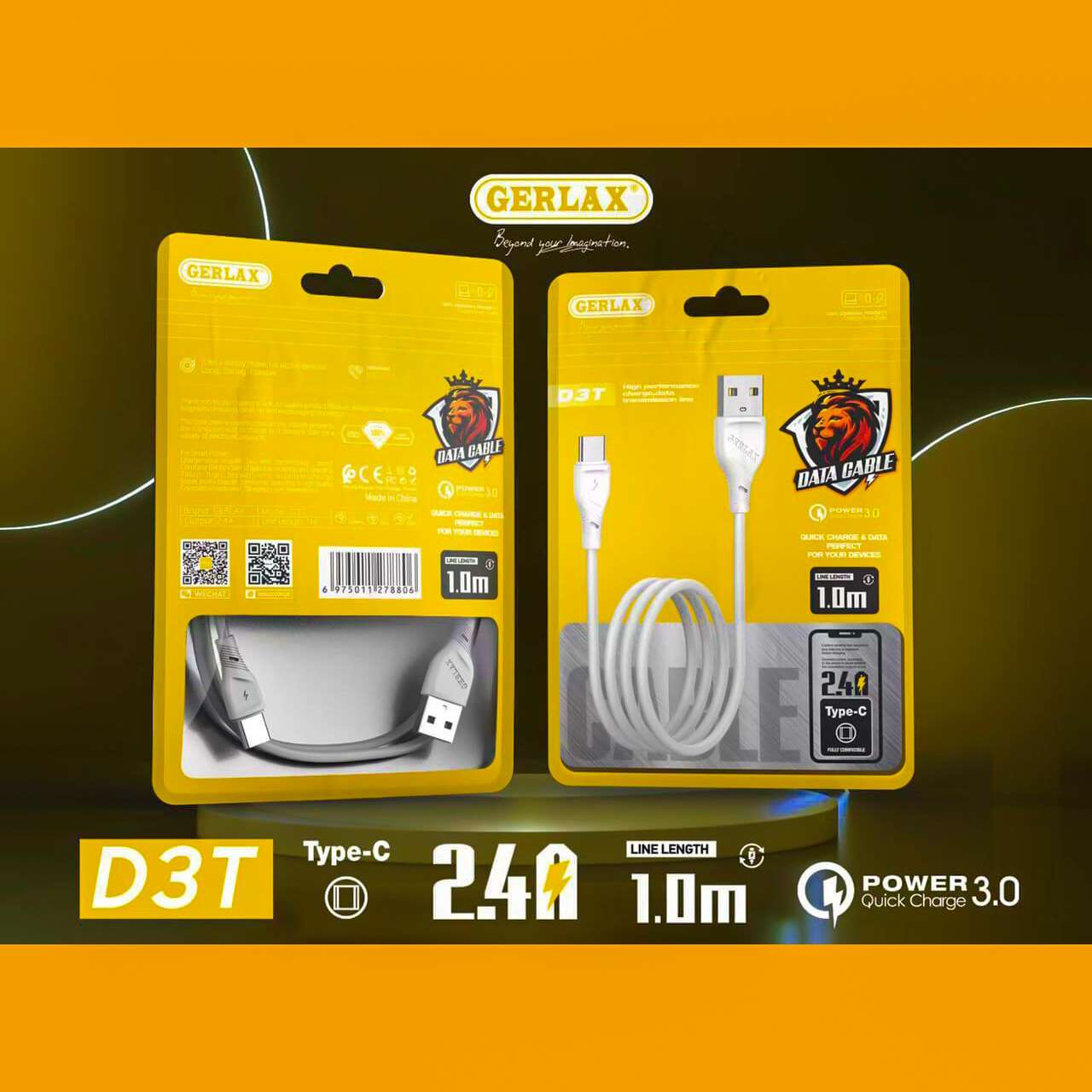 GERLAX D3T Fast Charging And Data Transfer Cable