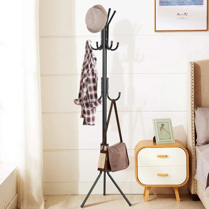 6 Hook Coat Hanger/Clothes Hanger Stand/ 6 Hook Hanging Pole Rack