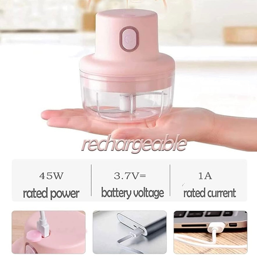 Wireless Food Chopper Mini, Intelligent Electric, USB Rechargeable