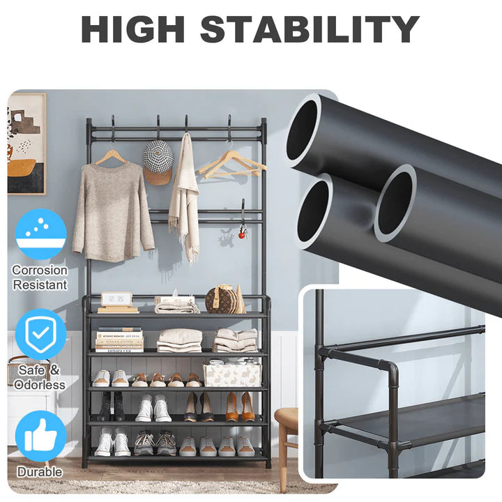 New Simple Floor Clothes Rack 5 Layers